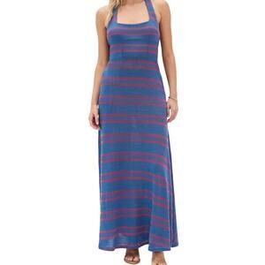 NWT 87ORIGINS Ijo Stripe Knit Maxi Dress Red Blue 8